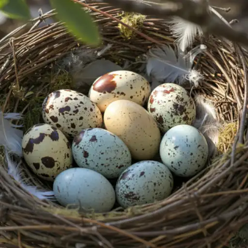 Bird eggs in nest